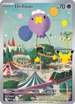Drifloon 136/128/128  - Holofoil ME 30th Celebration - Illustration Rare