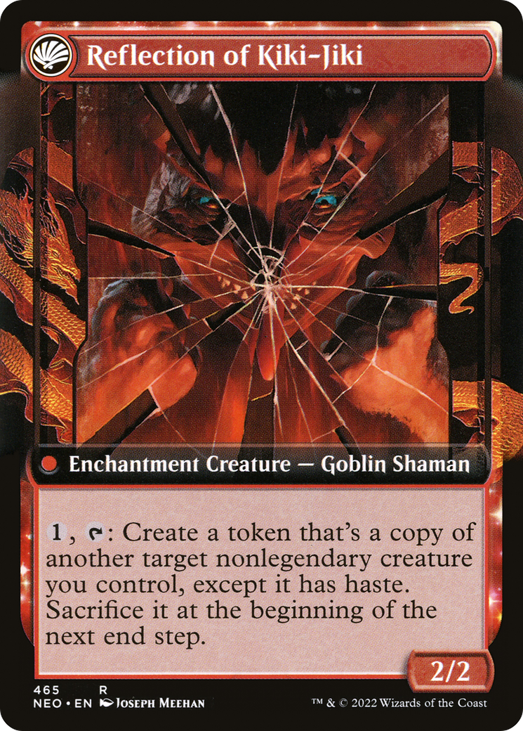 Fable of the Mirror-Breaker // Reflection of Kiki-Jiki (NEO-465) - Kamigawa: Neon Dynasty: (Extended Art, fandfc, enchantment)