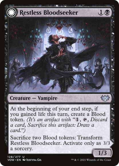 Restless Bloodseeker // Bloodsoaked Reveler (VOW-128) - Innistrad: Crimson Vow: (Double Faced Transform)
