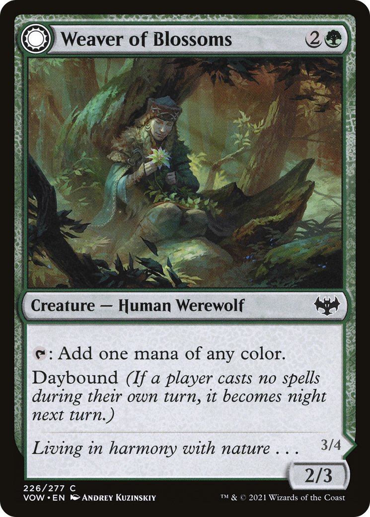 Weaver of Blossoms // Blossom-Clad Werewolf (VOW-226) - Innistrad: Crimson Vow: (Double Faced Transform) Foil