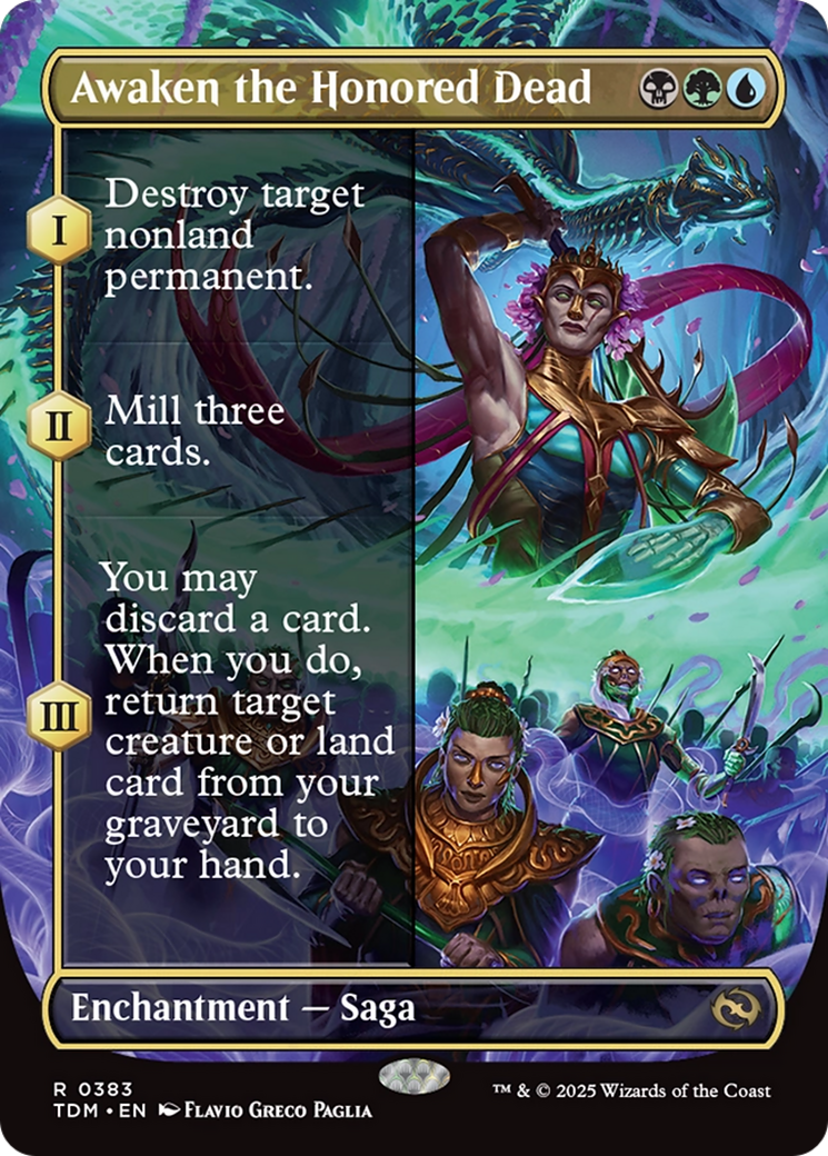 Awaken the Honored Dead (TDM-383) - Tarkir: Dragonstorm: (enchantment) (Borderless) Foil