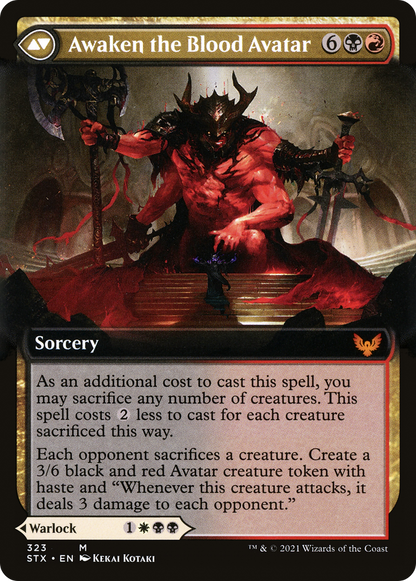Extus, Oriq Overlord // Awaken the Blood Avatar (STX-323) - Strixhaven: School of Mages: (Extended Art)