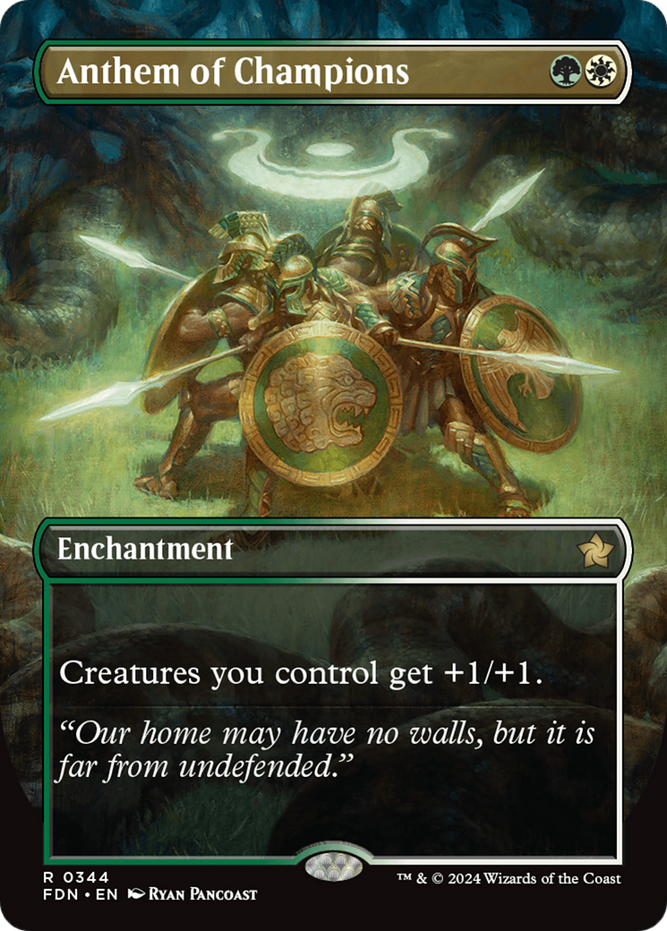 Anthem of Champions (FDN-344) - Foundations: (enchantment) (Borderless) Foil