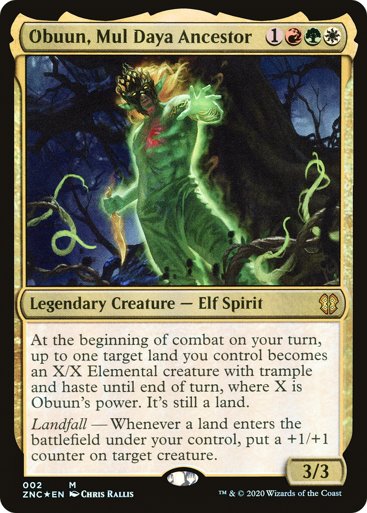 Obuun, Mul Daya Ancestor (ZNC-002) - Zendikar Rising Commander Foil
