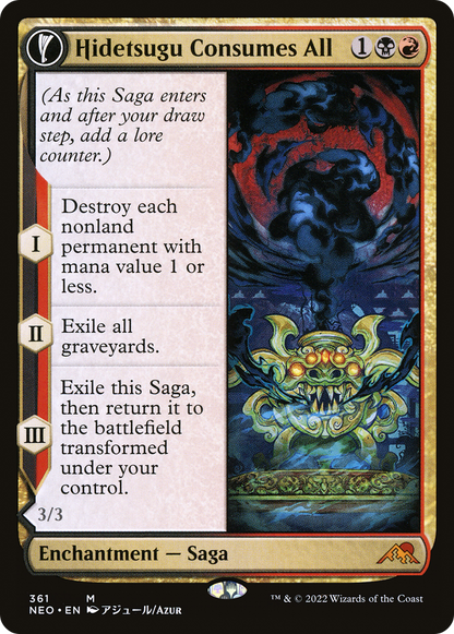 Hidetsugu Consumes All // Vessel of the All-Consuming (NEO-361) - Kamigawa: Neon Dynasty: (Showcase, fandfc)