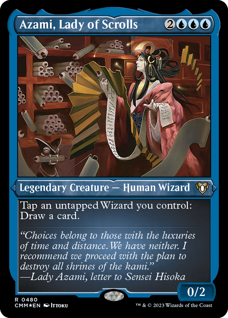 Azami, Lady of Scrolls (CMM-480) - Commander Masters Etched Foil