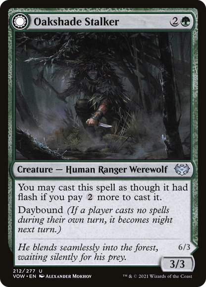 Oakshade Stalker // Moonlit Ambusher (VOW-212) - Innistrad: Crimson Vow: (Double Faced Transform)