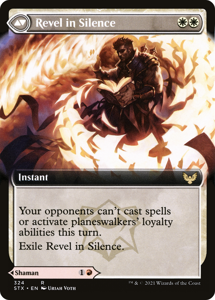 Flamescroll Celebrant // Revel in Silence (STX-324) - Strixhaven: School of Mages: (Extended Art)