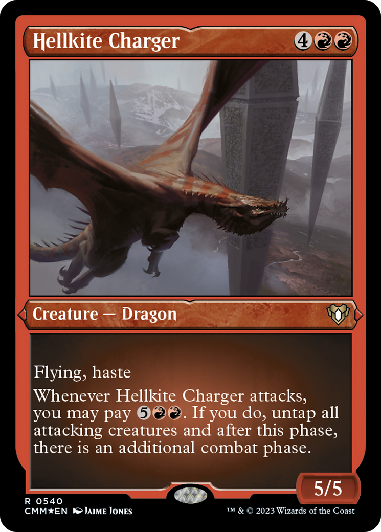 Hellkite Charger (CMM-540) - Commander Masters Etched Foil