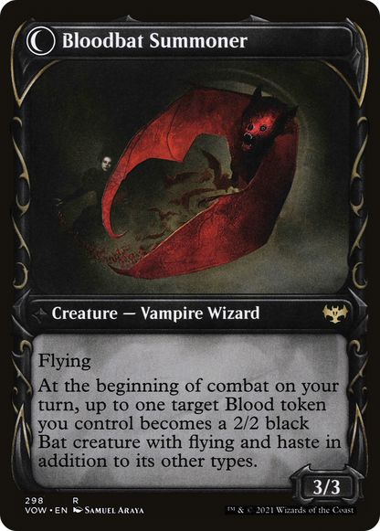Voldaren Bloodcaster // Bloodbat Summoner (VOW-298) - Innistrad: Crimson Vow: (Showcase, Double Faced Transform) Foil