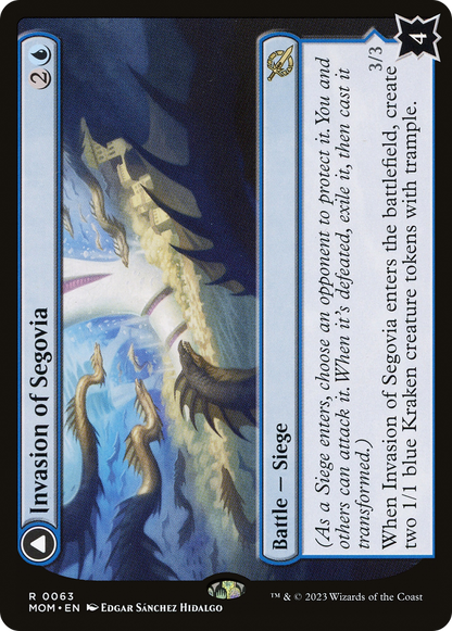 Invasion of Segovia // Caetus, Sea Tyrant of Segovia (MOM-063) - March of the Machine Foil