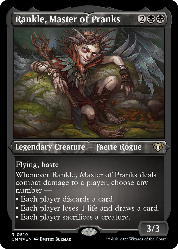 Rankle, Master of Pranks (CMM-519) - Commander Masters Etched Foil