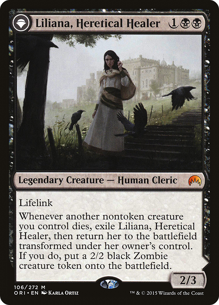 Liliana, Heretical Healer // Liliana, Defiant Necromancer (ORI-106) - Magic Origins: (originpwdfc)