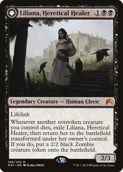 Liliana, Heretical Healer // Liliana, Defiant Necromancer (ORI-106) - Magic Origins: (originpwdfc)