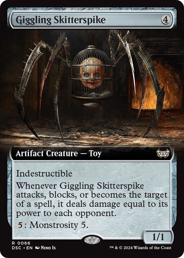 Giggling Skitterspike (Extended Art) (DSC-066) - Duskmourn: House of Horror Commander: (Extended Art)