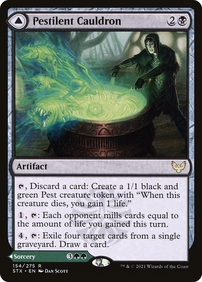 Pestilent Cauldron // Restorative Burst (STX-154) - Strixhaven: School of Mages Foil