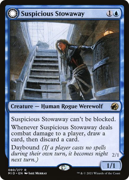 Suspicious Stowaway // Seafaring Werewolf (MID-080) - Innistrad: Midnight Hunt: (Double Faced Transform)