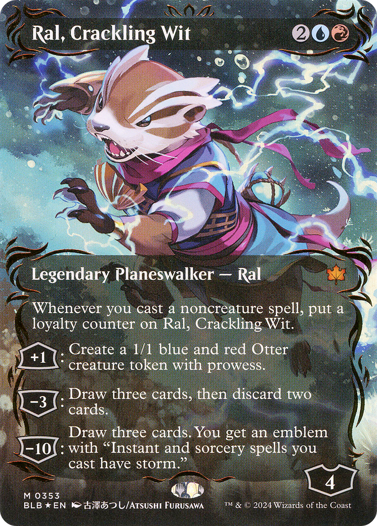 Ral, Crackling Wit (BLB-353) - Bloomburrow: (Showcase) (Borderless) Foil