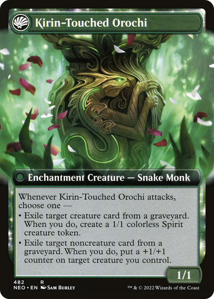 Teachings of the Kirin // Kirin-Touched Orochi (NEO-482) - Kamigawa: Neon Dynasty: (Extended Art, fandfc, enchantment) Foil