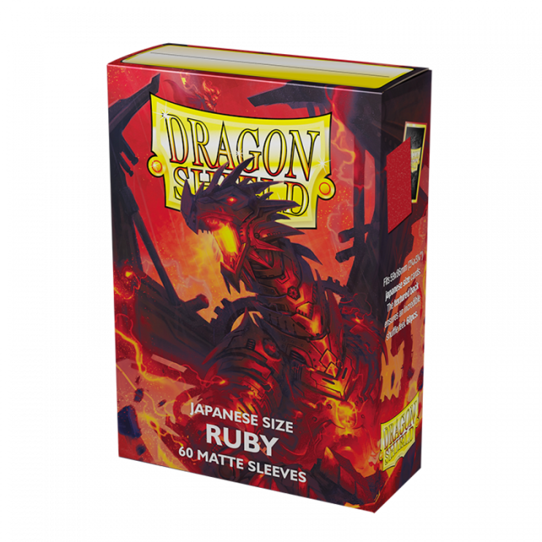 Dragon Shield: 60 Japanese Size Sleeves – Matte – Ruby