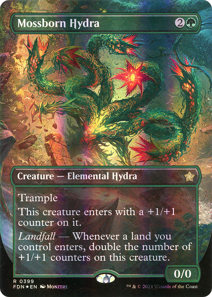 Mossborn Hydra (FDN-399) - Foundations (Borderless) Foil