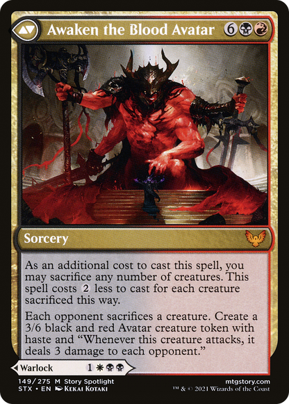 Extus, Oriq Overlord // Awaken the Blood Avatar (STX-149) - Strixhaven: School of Mages Foil