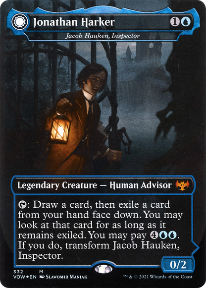 Jacob Hauken, Inspector // Hauken's Insight (VOW-332) - Innistrad: Crimson Vow: (Double Faced Transform) (Borderless) Foil