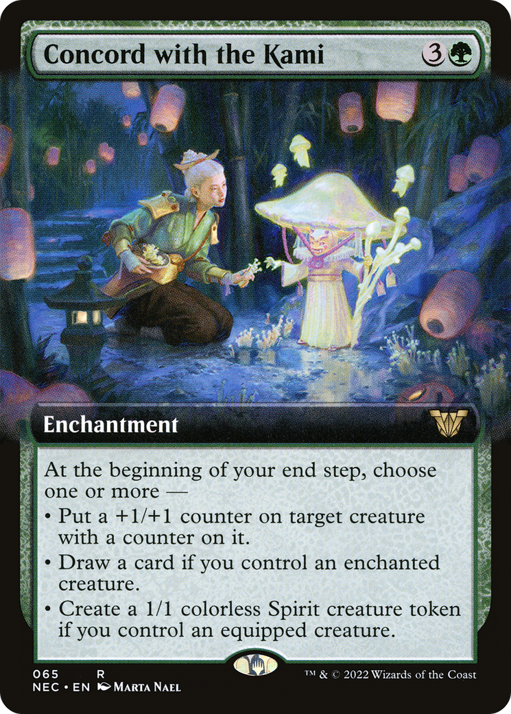 Concord with the Kami (NEC-065) - Neon Dynasty Commander: (Extended Art)