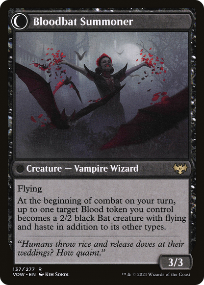 Voldaren Bloodcaster // Bloodbat Summoner (VOW-137) - Innistrad: Crimson Vow: (Double Faced Transform) Foil