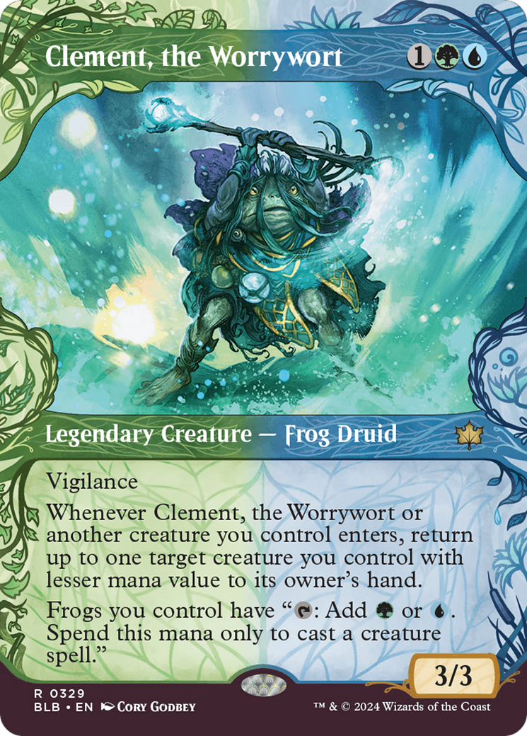 Clement, the Worrywort (BLB-329) - Bloomburrow: (Showcase) (Borderless) Foil