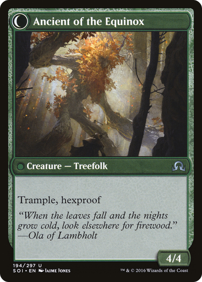 Autumnal Gloom // Ancient of the Equinox (SOI-194) - Shadows over Innistrad: (Double Faced Transform) Foil