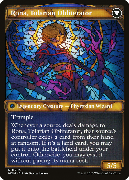 Rona, Herald of Invasion // Rona, Tolarian Obliterator (MOM-295) - March of the Machine: (Showcase)