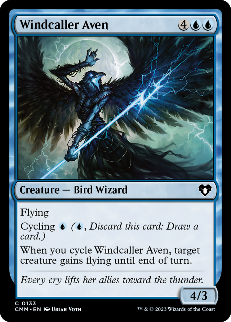 Windcaller Aven (CMM-133) - Commander Masters Foil