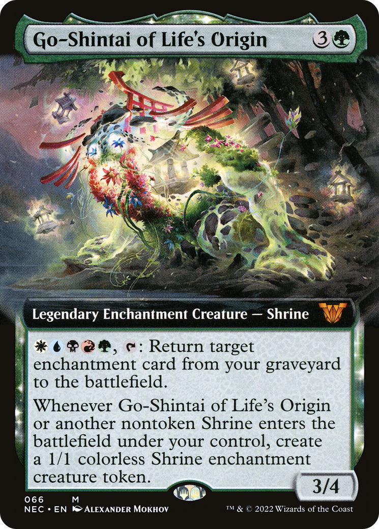 Go-Shintai of Life's Origin (NEC-066) - Neon Dynasty Commander: (Extended Art)