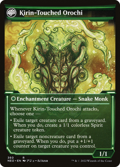 Teachings of the Kirin // Kirin-Touched Orochi (NEO-360) - Kamigawa: Neon Dynasty: (Showcase, fandfc) Foil