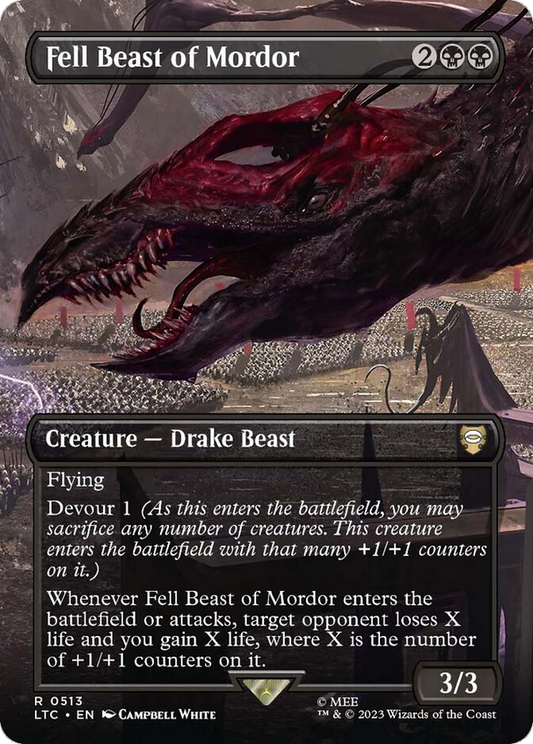 Fell Beast of Mordor (LTC-513) - Tales of Middle-earth Commander (Borderless) Foil