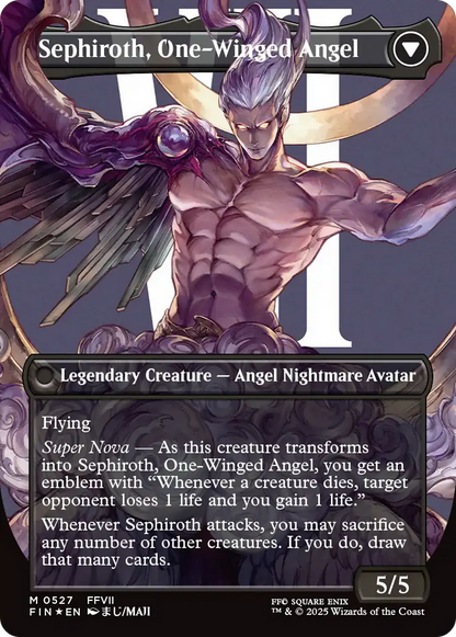 Sephiroth, Fabled SOLDIER (Borderless) (Surge Foil) (0527) (FIN-527) - FINAL FANTASY (Borderless) Foil