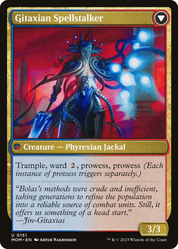 Khenra Spellspear // Gitaxian Spellstalker (MOM-151) - March of the Machine Foil