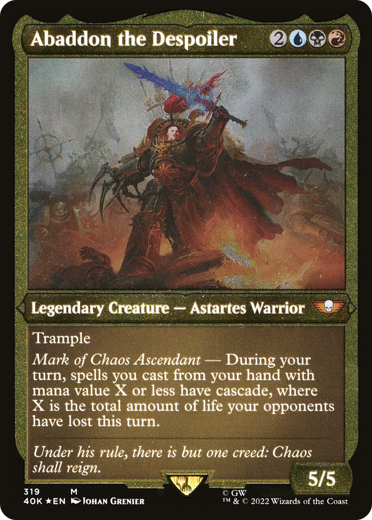 Abaddon the Despoiler (40K-319) - Warhammer 40,000 Commander Etched Foil