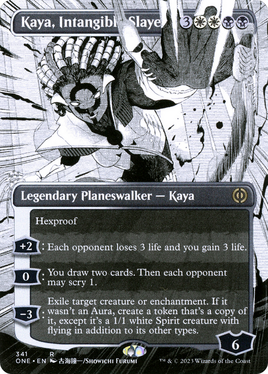 Kaya, Intangible Slayer (ONE-341) - Phyrexia: All Will Be One: (Showcase) (Borderless) Foil