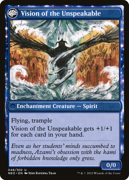 Behold the Unspeakable // Vision of the Unspeakable (NEO-048) - Kamigawa: Neon Dynasty: (fandfc, enchantment) Foil
