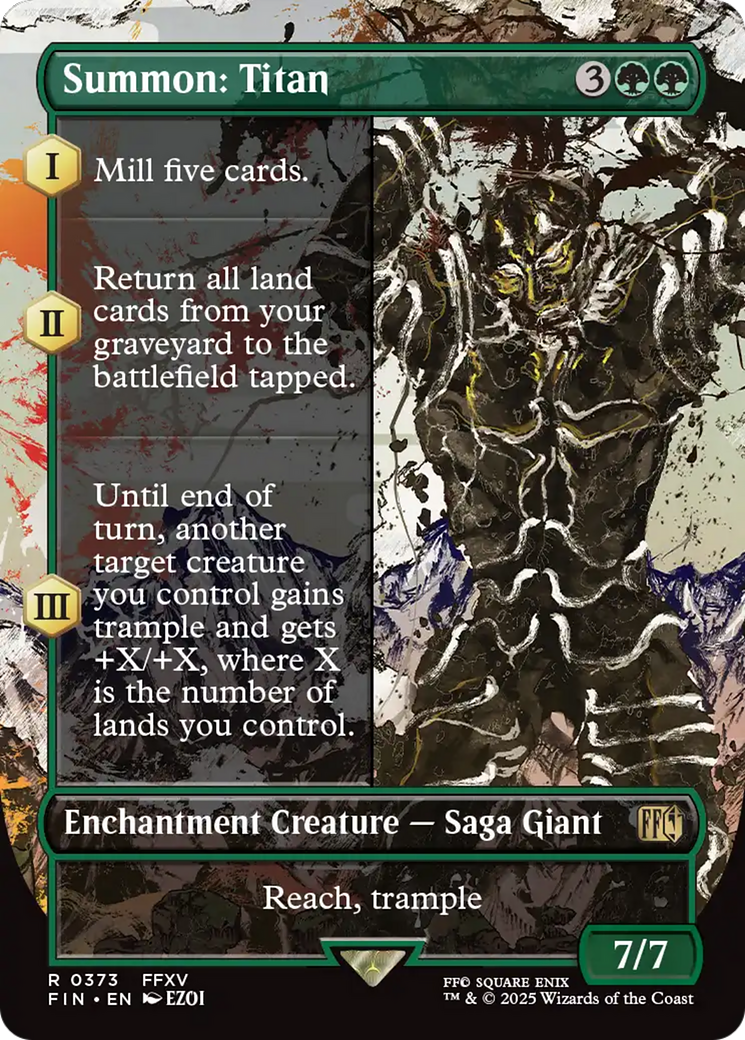 Summon: Titan (FIN-373) - FINAL FANTASY: (enchantment) (Borderless) Foil