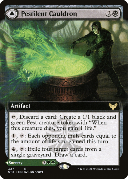 Pestilent Cauldron // Restorative Burst (STX-327) - Strixhaven: School of Mages: (Extended Art) Foil