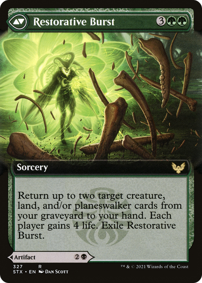 Pestilent Cauldron // Restorative Burst (STX-327) - Strixhaven: School of Mages: (Extended Art)