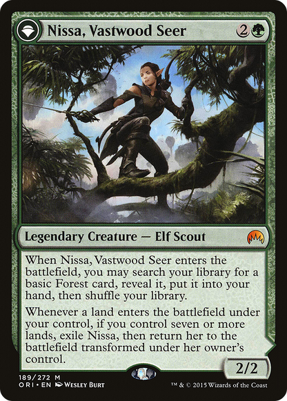 Nissa, Vastwood Seer // Nissa, Sage Animist (ORI-189) - Magic Origins: (originpwdfc) Foil