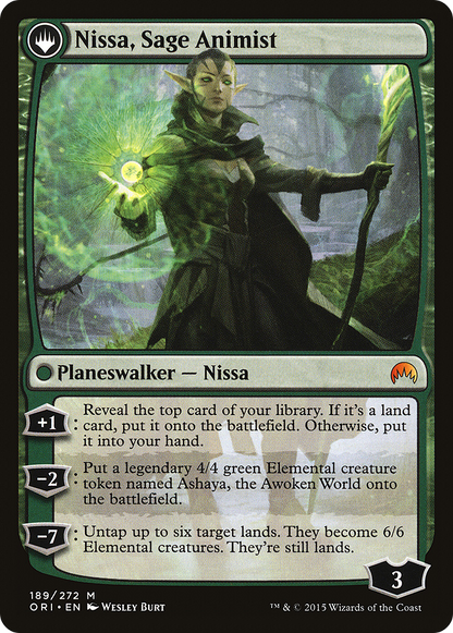 Nissa, Vastwood Seer // Nissa, Sage Animist (ORI-189) - Magic Origins: (originpwdfc)