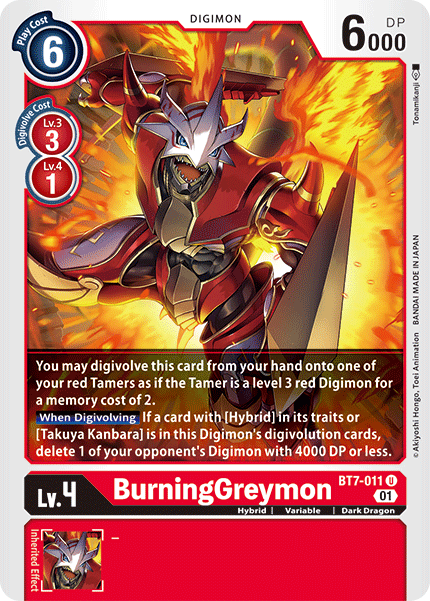 BurningGreymon (Red) / Uncommon / BT7