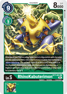 RhinoKabuterimon (Green) / Uncommon / BT7