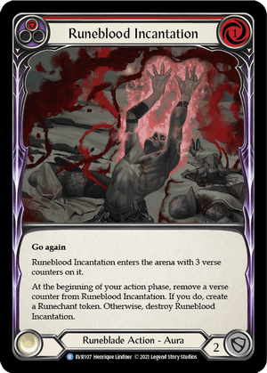 RUNEBLOOD INCANTATION (Red) / Rare / EVR / 1st Edition