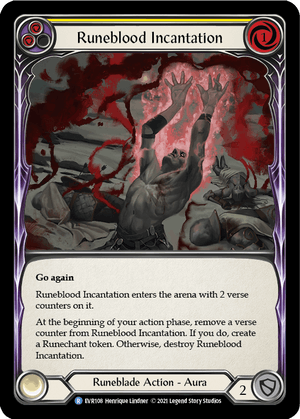 RUNEBLOOD INCANTATION (Yellow) / Rare / EVR / 1st Edition